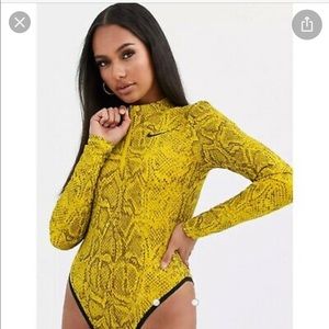 Nike Gold snake print bodysuit